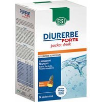 ESI Diurerbe Forte - Integratore Pocket Drink Drenante Gusto Ananas, 24 Stick