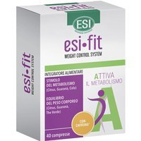 ESI Fit - A Attiva con Caffeina Integratore Alimentare Metabolismo, 40 compresse