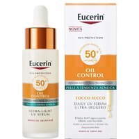 Eucerin Siero Oil Control SPF 50+ - Protezione solare per il viso ad azione seboregolatrice, 30 ml