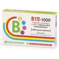 Farmaderbe B12 1000 Integratore Alimentare, 60 compresse orosolubili