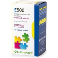 Farmaderbe E500 Integratore Alimentare con Vitamina E, 30 Capsule