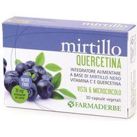 Farmaderbe Mirtillo Quercetina Integratore Alimentare, 30 Capsule