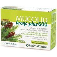 Farmaderbe Mucolid Bronc Granulare 600 Plus Integratore Tosse Grassa, 14 Bustine