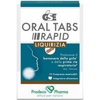 GSE Oral Tabs Rapid Integratore Gola e Apparato Respiratorio Liquirizia, 12 compresse