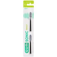 Gum Sonic Daily Testine di Ricambio per Spazzolino a Batteria Nere, 2testine