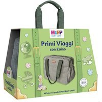 HiPP Cofanetto Primi Viaggi Zaino Baby Care Salviettine 48 Pezzi + Bagno Delicato 350ml + Shampoo Delicato 200ml + Latte Idratante 350ml