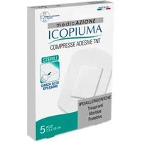 Icopiuma Compresse Adesive TNT Sterili Garza Alto Spessore 7,5 x 10 cm 5 Pezzi