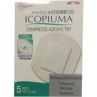 Icopiuma Medicazione Compresse Adesive Tnt Sterili 10 X 12 cm 5 Pezzi
