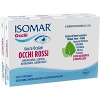 Isomar Occhi Rossi Gocce Oculari con Acido Ialuronico 0,20%, 10 + 10 flaconcini