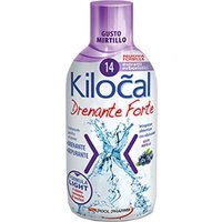 Kilocal Drenante Forte Integratore Alimentare Depurante Gusto Mirtillo, 500ml