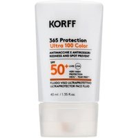 Korff 365 Protection Ultra 100 Color Fluido Viso Ultraprotettivo SPF50+ Antimacchie e Antirossoti, 40ml