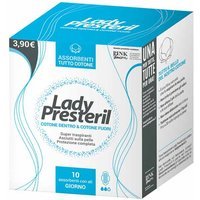 Lady Presteril Assorbenti Esterni Giorno con Ali in Puro Cotone, 10 Pezzi