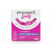 Lady Presteril Assorbenti Notte Super con Ali, 7 assorbenti