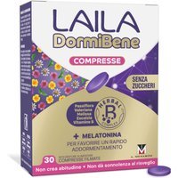 Laila Dormi Bene Compresse per il Sonno Senza Zuccheri, 30 Compresse Filmate