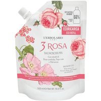 L'Erbolario 3 Rosa Eco-ricarica Bagnoschiuma Addolcente e Protettivo, 500ml