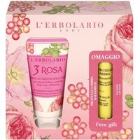 L'Erbolario Cofanetto 3 Rosa con Crema Mani e Proteggilabbra