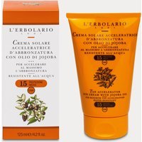 L'Erbolario Crema solare acceleratrice d'abbronzatura SPF15 con olio di jojoba, 125 ml