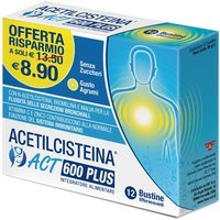 Linea ACT Acetilcisteina 600 Plus Integratore Alimentare, 12 bustine