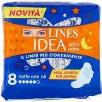 Linea Idea Ultra Assorbente Notte con Ali, 8 assorbenti