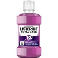 Listerine Collutorio Total Care Collutorio da Viaggio per una Protezione Completa Gusto Menta Pura con Fluoro Denti Forti e Gengive Sane, 80ml