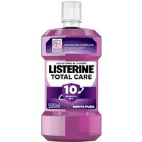 Listerine Total Care Collutorio Gusto Menta Pura al Fluoro 10 Benefici in 1 Protezione Completa e Denti più Forti, 500ml