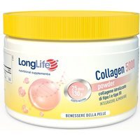 LongLife Collagen 5000 - Integratore alimentare con collagene e vitamina C per la pelle, 130 g