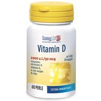 LongLife Vitamin D 2000 UI Integratore Sistema Immunitario, 60 Perle