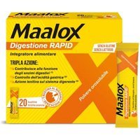 Maalox Digestione Rapid Integratore Controllo Acidità Gastrica Aroma Arancia, 20 Bustine