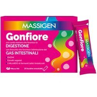 Massigen Gonfiore Integratore Alimentare a base di Enzimi, 20 Stick Pack