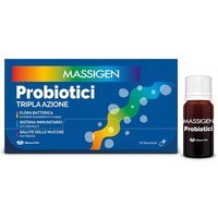 Massigen Probiotici Tripla Azione Integratore di Fermenti Lattici, 10 Flaconcini