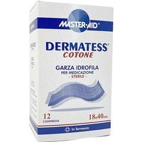 Master Aid Dermatess Cotone Garza Idrofila Sterile Misura 18 x 40 cm, 12 Pezzi