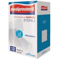 Medipresteril Compresse Di Garza Sterili 36x40 12/8 fili, 12 pezzi