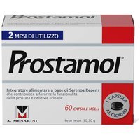 Menarini Prostamol Integratore con Serenoa repens per la Funzionalità della Prostata e delle Vie Urinarie, 60 capsule