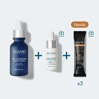 Miamo Protocollo AntiOx Boost & Protect GF5-Glutathione Aox Booster Serum 30ml + Aging Defense Sunscreen Drops SPF 50+ 10ml + Skin Defense Integratore 3 bustine