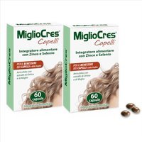 MiglioCres Capelli - Integratore Anticaduta per Capelli, 60 + 60 Capsule
