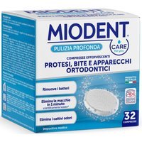 MioDent Compresse Effervescenti - Per l'igiene delle protesi dentali al gusto menta, 32 compresse