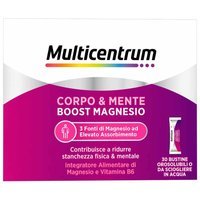 Multicentrum Boost Magnesio Integratore Vitamina B6 Supporto Organismo, 30 Bst