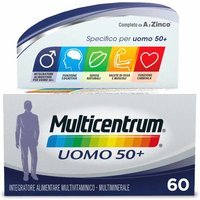 Multicentrum Uomo 50+ Integratore Vitamine Minerali Vitamina C B6 Zinco, 60 Cpr
