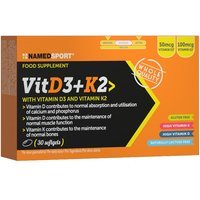Named Sport VitD3+K2 Integratore Alimentare di Vitamine, 30 softgels