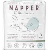 Napper L'Ultrasicuro Pannolino Midi Taglia 3 Peso 4-9 Kg, 20 Pannolini