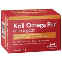 NBF Lanes Krill Omega Pet Mangime Complementare per Cane e Gatto, 60 Perle
