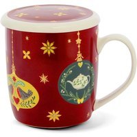 Neavita Natale - Herbal Infuser Infusiera in Ceramica Rossa, 380ml