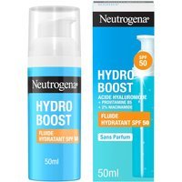 Neutrogena Hydro Boost Fluido Idratante SPF50 Crema Idratante Viso Fluido SPF50 per Uso Quotidiano con Acido Ialuronico e 2% Niacinamide, 50ml