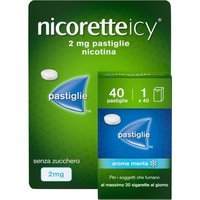 Nicorette Icy 2mg per Smettere di Fumare Gusto Menta, 40 Pastiglie
