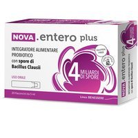 Nova Argentia Entero Plus 4 Miliardi Integratore Probiotico, 20 Flaconcini