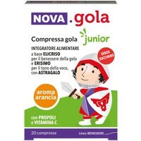 Nova Argentia Nova.Gola Junior Compressa Gola per Bambini gusto Arancia, 20 compresse