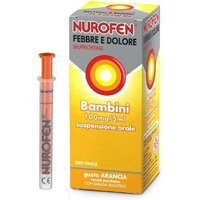 Nurofen Febbre e Dolore Bambini 100mg/5ml Sospensione Orale Gusto Arancia Senza Zucchero, 150ml