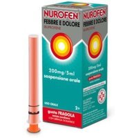 Nurofen Febbre e Dolore Bambini 200mg/5ml Ibuprofene Sospensione Orale Gusto Fragola Senza Zucchero, 100ml