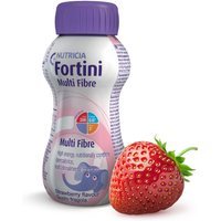Nutricia Fortini Multi Fibre Supplemento Ipercalorico Sviluppo e Crescita dei Bambini Gusto Fragola, 200ml
