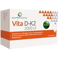 Nutrifarma Vita D-K2 2000 UI Integratore Sistema Immunitario e Ossa, 60 compresse